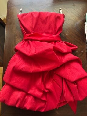Jessica McClintock Red Satin Dress